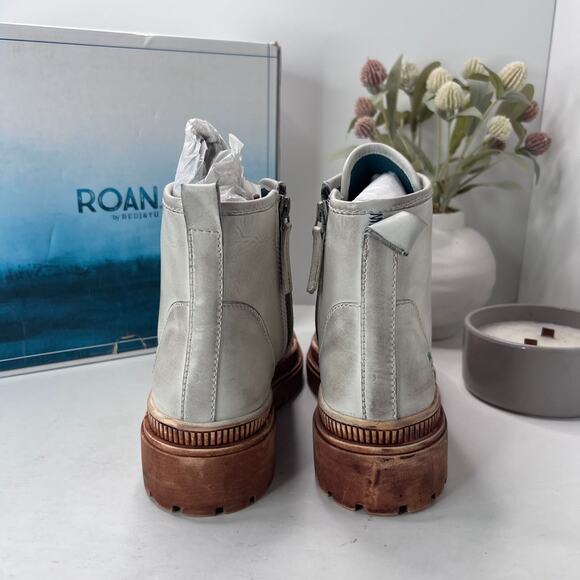 Roan Kinship Leather Lace Up Boots Almond Bone HD FR85952 Women's US 8 NWB - Picture 4 of 11